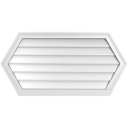 Ekena Millwork Half Round Surface Mount PVC Gable Vent w/ 2"W x 2"P Brickmould Sill Frame, 40"W x 20"H GVPHR40X2003SN